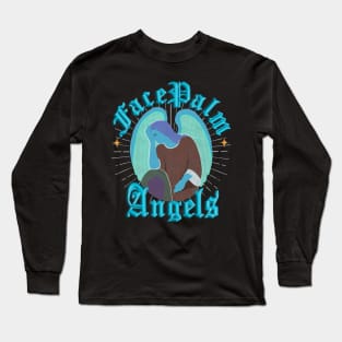 Facepalm Angels Cyan Long Sleeve T-Shirt